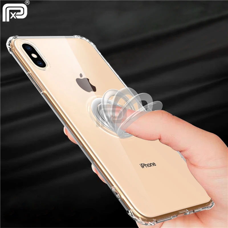 Чехол для iPhone Xr Xs max 7 8 6 S Plus X Прозрачное Кольцо из мягкого ТПУ с