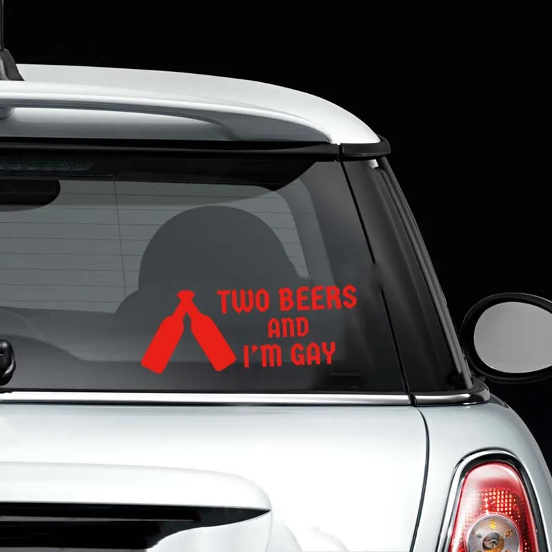 Два пива и надписью I'm гей Стикеры ЗАБАВНЫЕ РЕТРО наклейка вечерние винил|stickers