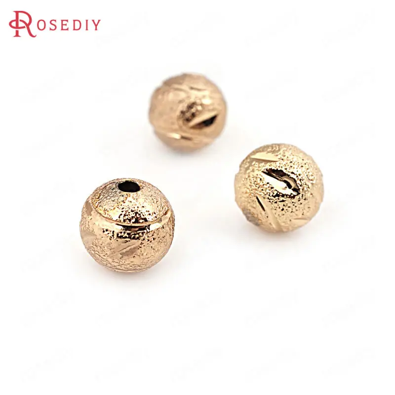 10 шт. 8 мм высококачественные латунные бусины с покрытием цвета шампанского -