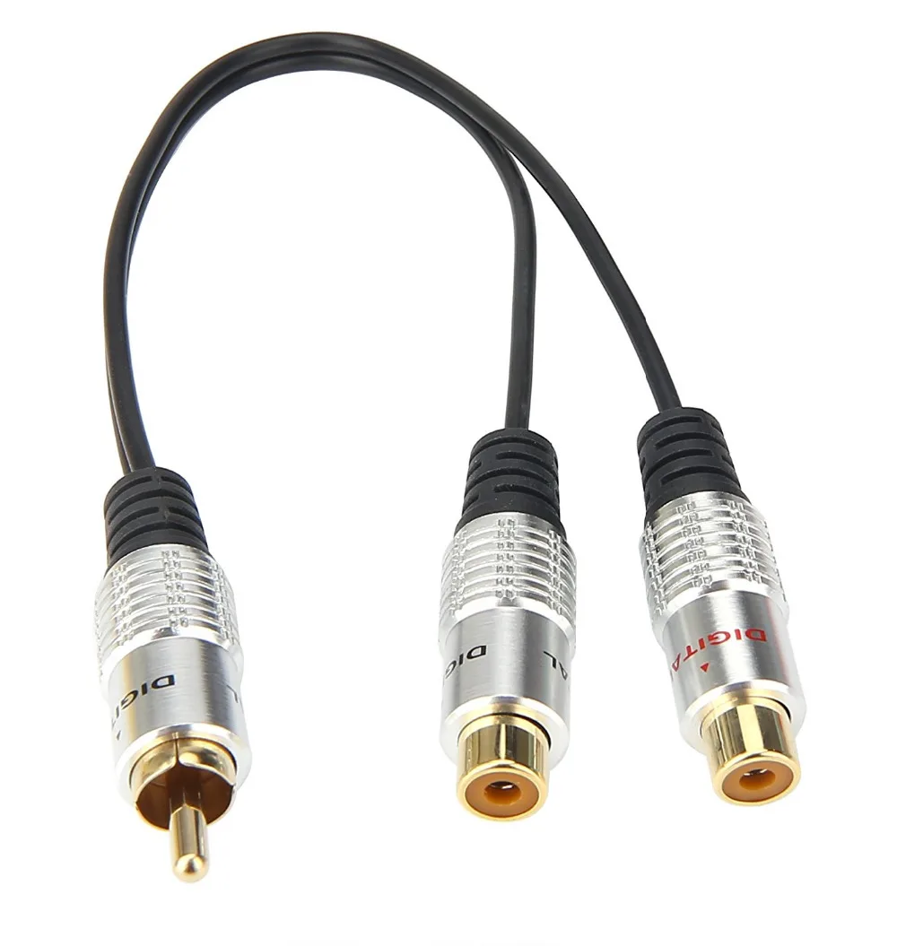 LBSC Premium Aluminium Alloy RCA Female to Dual 2-RCA Male Gold Plated Adapter Stereo Splitter Y Audio Cable(RCA F-2 M) | Электроника