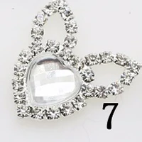 Горячая 10 шт 20*24 мм Сердце уши кролика Diy ювелирные аксессуары Стразы пьедестал украшения шапки украшения для изготовления - Цвет: 7