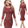 Vfemage женские элегантные винтажные Pinup одежда для работы, офиса, бизнеса, повседневные Коктейльные Вечерние облегающие платья-карандаш, платье русалки 1053