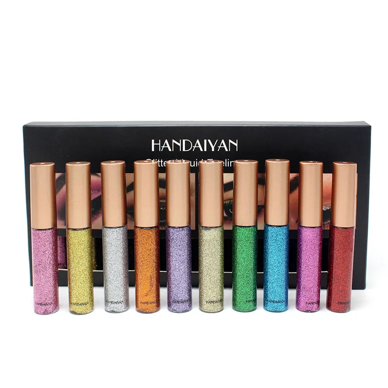 10Pcs/Set Glitter Makeup Eyeliners Easy to Wear Waterproof Pigmented Liquid Eyeliner Cosmetic Tools For Lady FM88 |
