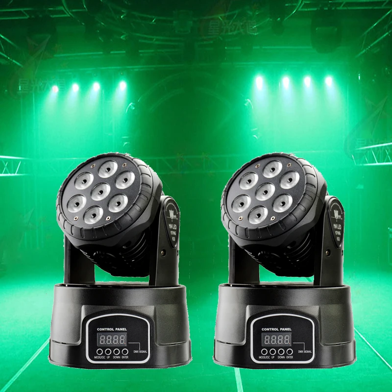 2 шт./лот 7x12 Вт LED Moving Head light/ Mini wash light/RGBW 4in1 диско dj lighting /led beam lamps/Xmas lights|moving head light|led