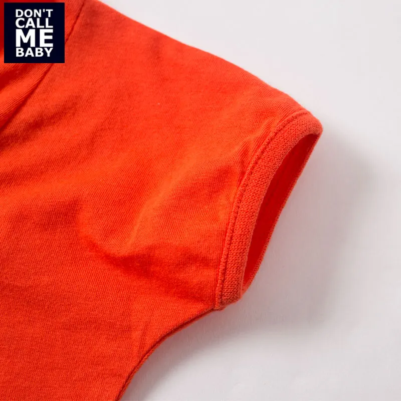 Летние оранжевые футболки с рюшами для маленьких девочек Don CALL ME базовые модные
