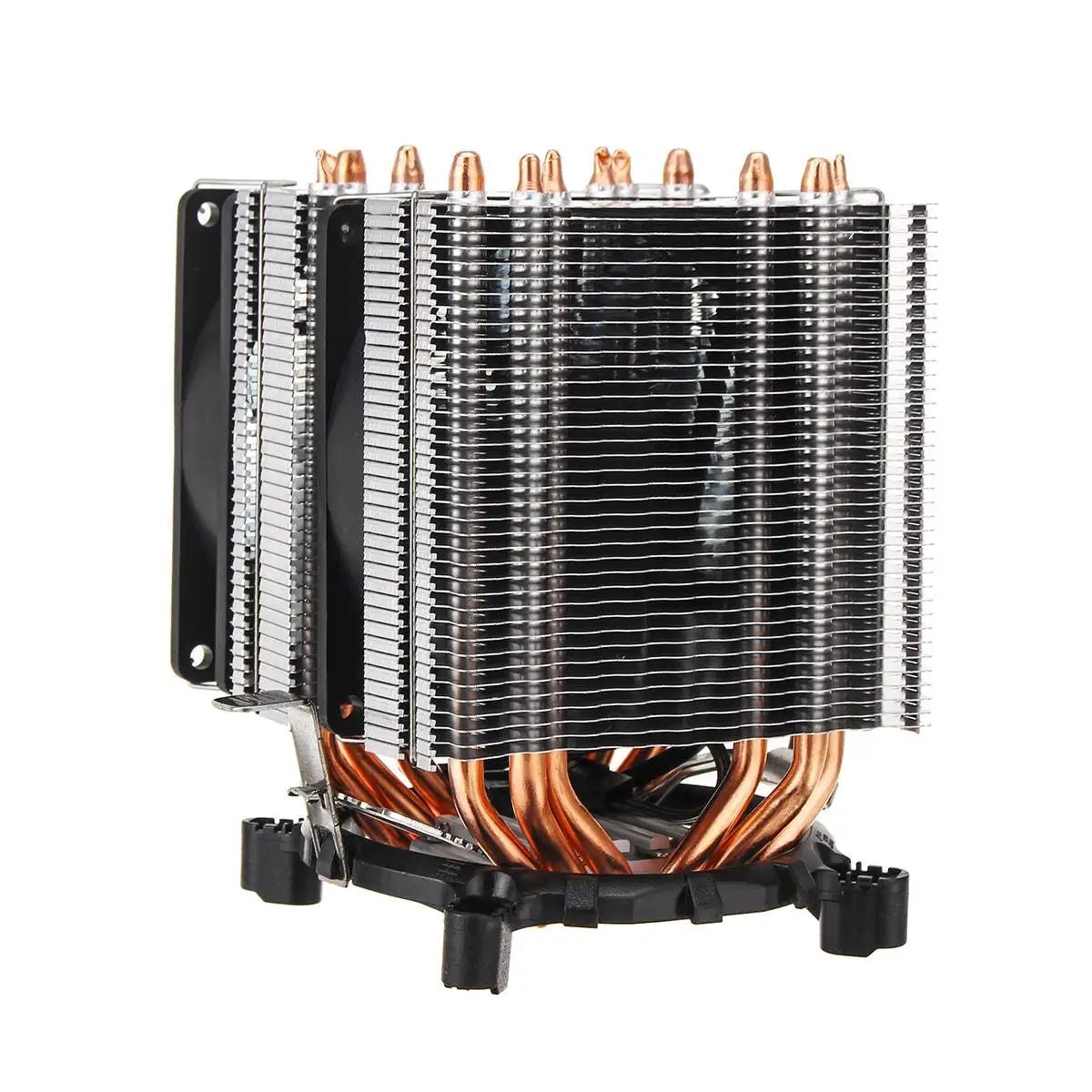 Double Fan 6xCopper тепловые трубки Blue светильник 3/4Pin Процессор Вентилятор охлаждения один двойной вентилятор радиатора для Intel 775/1150/1151/1155/1156/1366 для AMD - Цвет лезвия: Double Fan