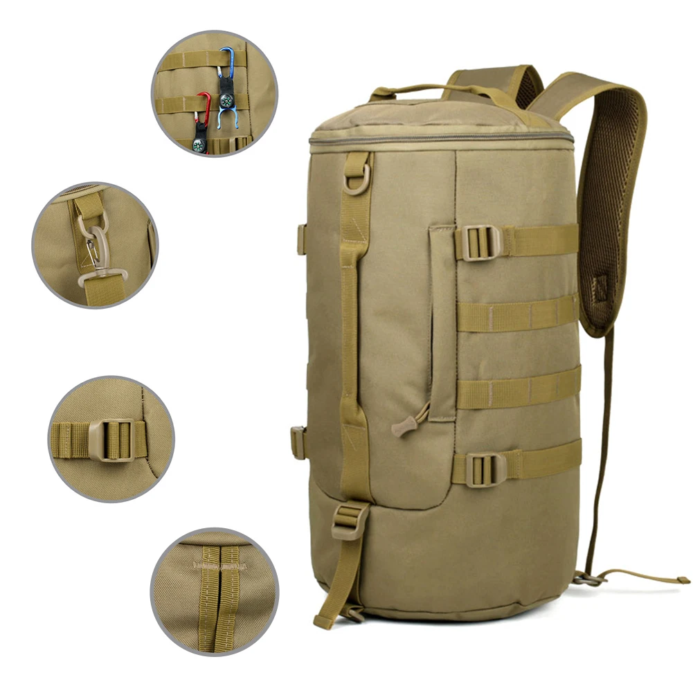 Уличная сумка мужской рюкзак с двумя молниями камуфляжная прочная дорожная