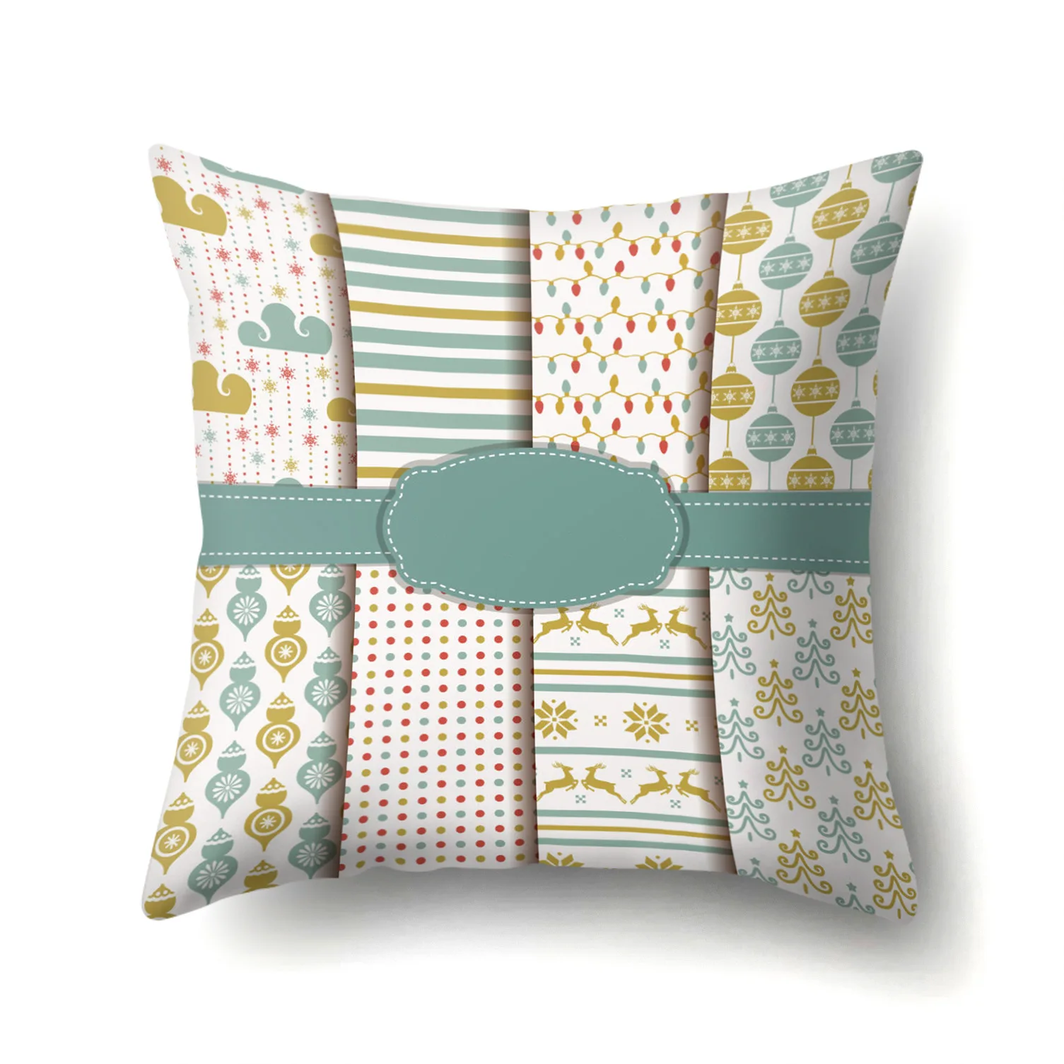 Подушка в клетку для стула чехол с геометрическим принтом Рождественская