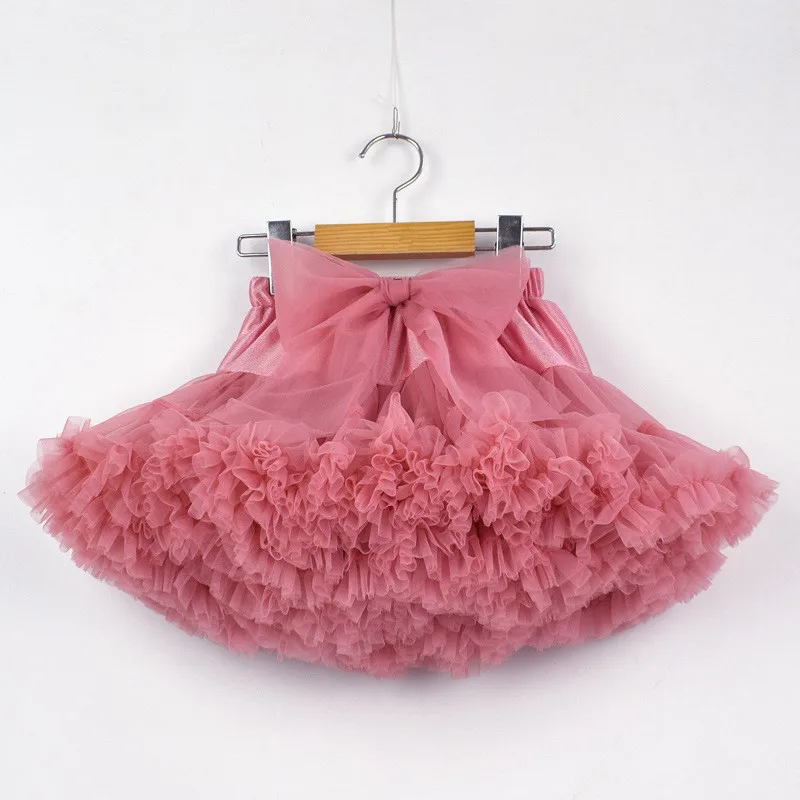 Watermelon Pink DE PEACH/Новинка; кружевная юбка-пачка с бантом для маленьких девочек; пышная детская балетная юбка-американка; Детские вечерние фатиновые Юбки принцессы для танцев - Цвет: Watermelon Pink