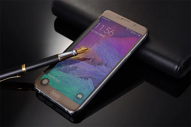 MKSUP чехол с зеркальной поверхностью для samsung Note 4 N910C покрытие кожаный откидной