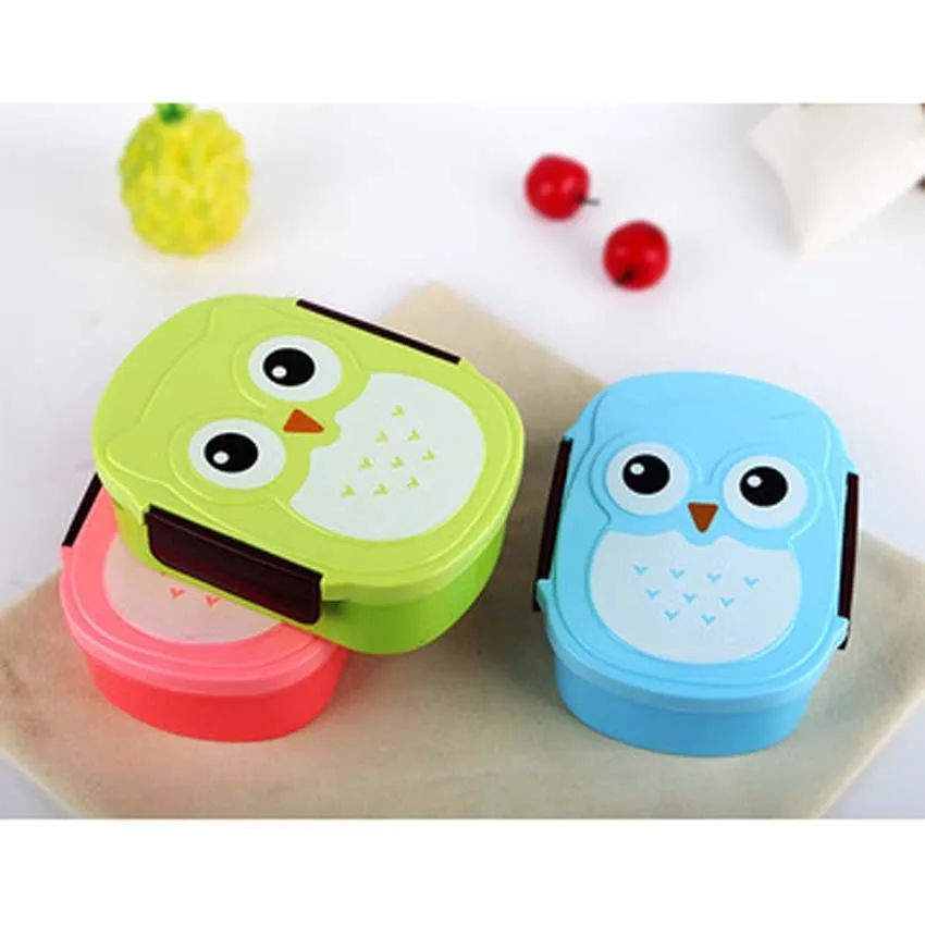 Сова микроволновая печь чаша бенто Ланч бокс с Ложка Вилка герметичный котелок