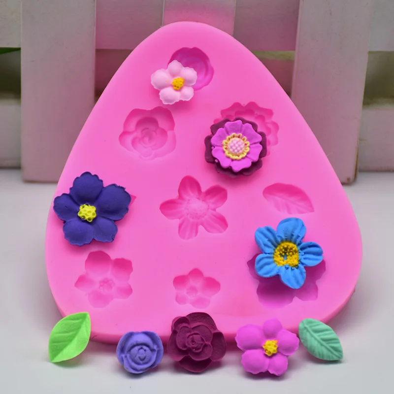 Высокое из силиконы штамповый цветы печенья прессформы для самостоятельного