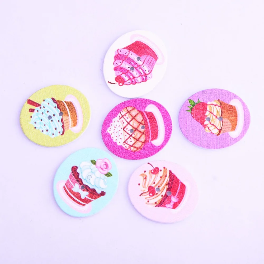 50 шт 26*30 мм Разноцветные Торт окрашенные пуговицы для шитья скрапбукинга