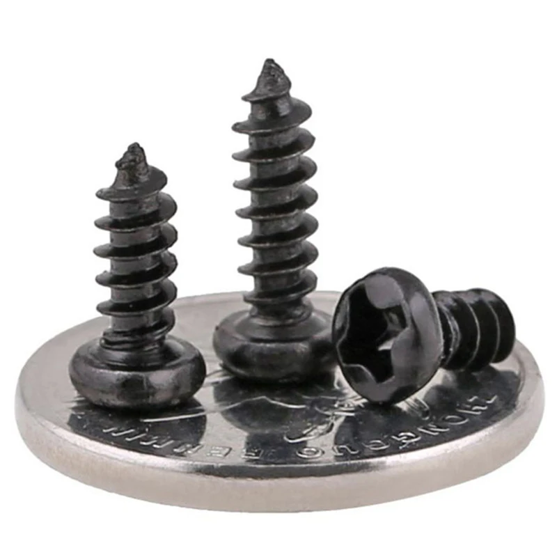 Черный цинк из нержавеющей стали микро крест с круглой головкой саморезы винты