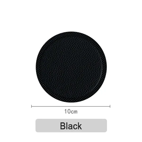 black 2pcs Кофейная подставка, круглая посуда, коврик для обеденного стола, теплоизоляционный, нескользящий, мягкий, из искусственной кожи, подстилки, чаша, подстаканник для кухни, 2 шт - Цвет: black 2pcs