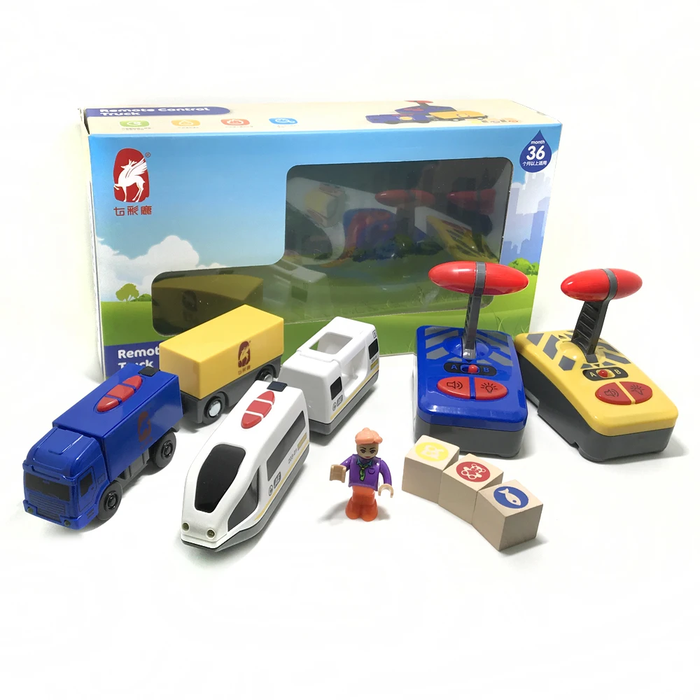 

FIT Toy Car track Brio white Harmony train and blue tracks combination remote control electric locomotive toys for boys