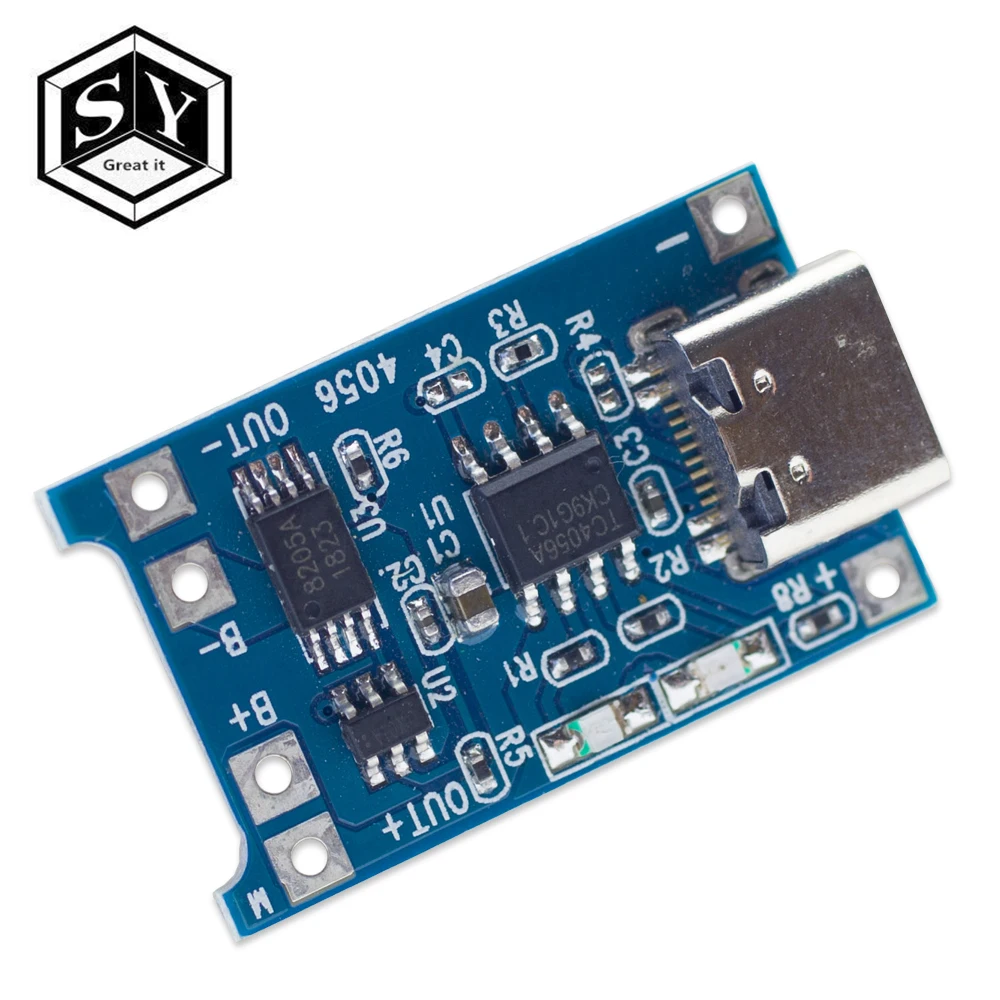 Type-c/Micro USB 5V 1A 18650 TP4056 модуль зарядного устройства для литиевых батарей зарядная плата с двухканальная видеокамера с защитой функции 1A литий-ионный аккумулятор
