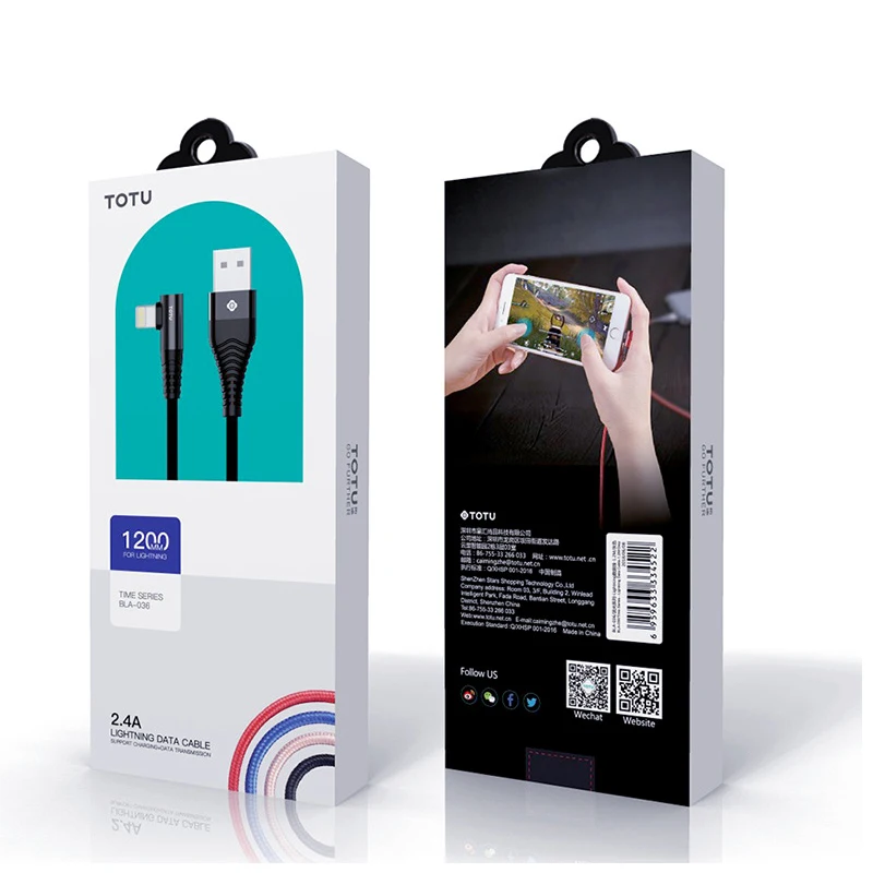 TOTU 2.4A 90 градусов USB кабель для iPhone X зарядное устройство iphone xs 6 iPad L алюминий + TPC