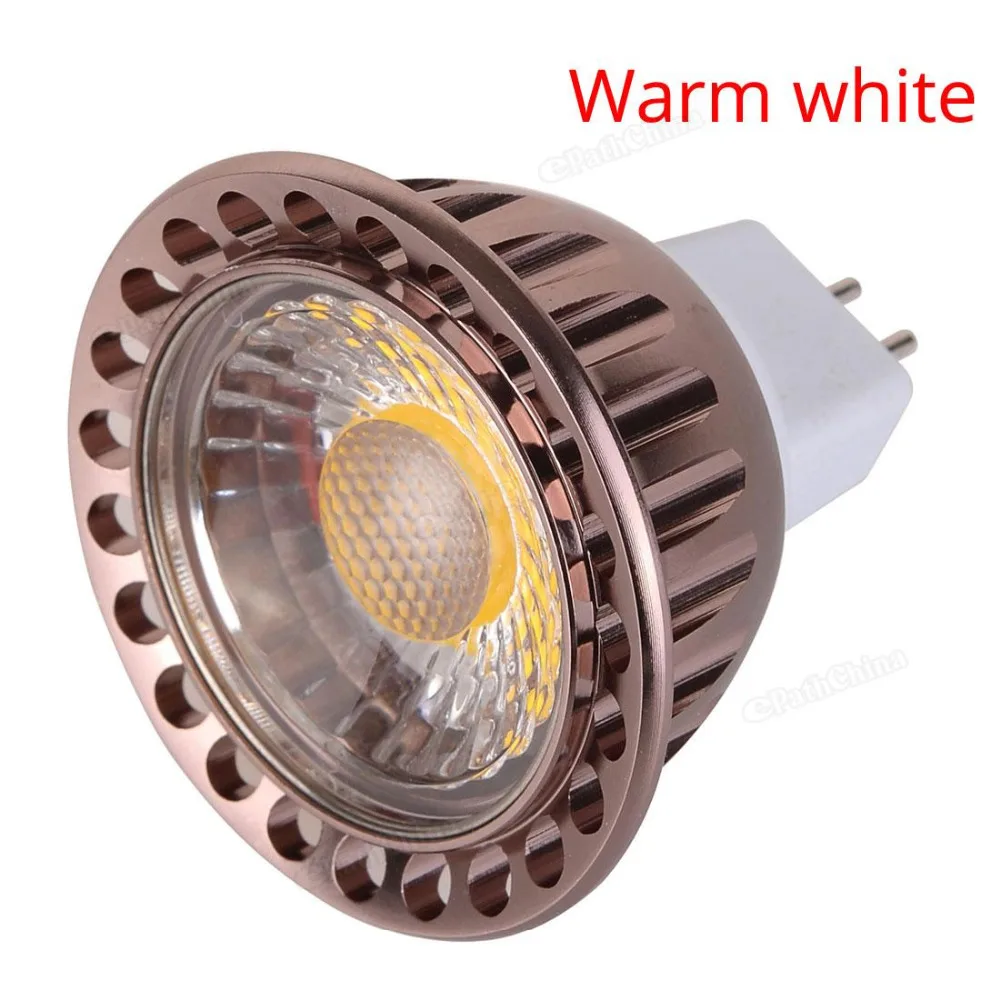 С регулируемой яркостью MR16 6W 12V COB светодиодный лампы теплый белый/белый