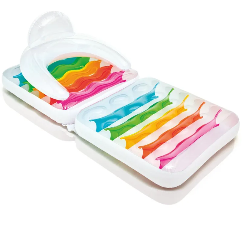 

Children's Floating Boat Mat Inflatable Colorful Outdoor Summer Beach Toy Swimming Ring Adult Pool Sea Toy Sunbathe Bed 2021