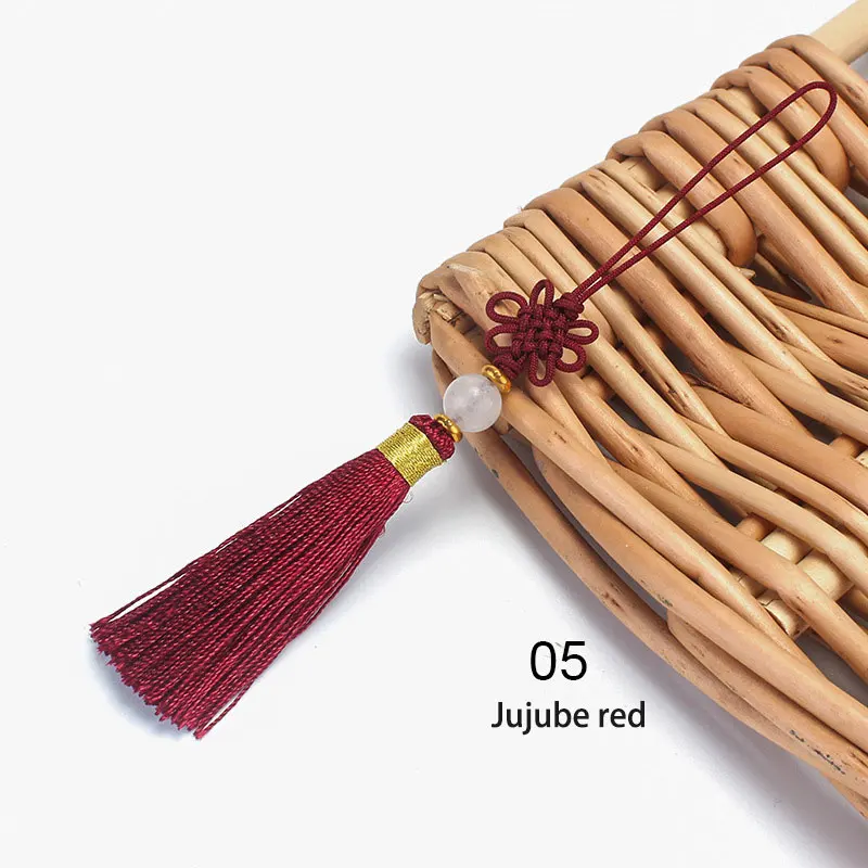 Jujube red 5 см китайский узел кисточкой кулон ремесла украшение дома ключ кисточки для шелка кисточки китайские Характеристики подарок украшения - Цвет: Jujube red