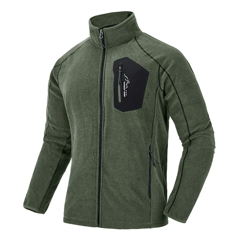Army green TACVASEN, тонкая Военная флисовая куртка, пальто, зимняя мужская теплая флисовая куртка, армейская зеленая одежда, Мужская ветрозащитная флисовая подкладка - Цвет: Army green