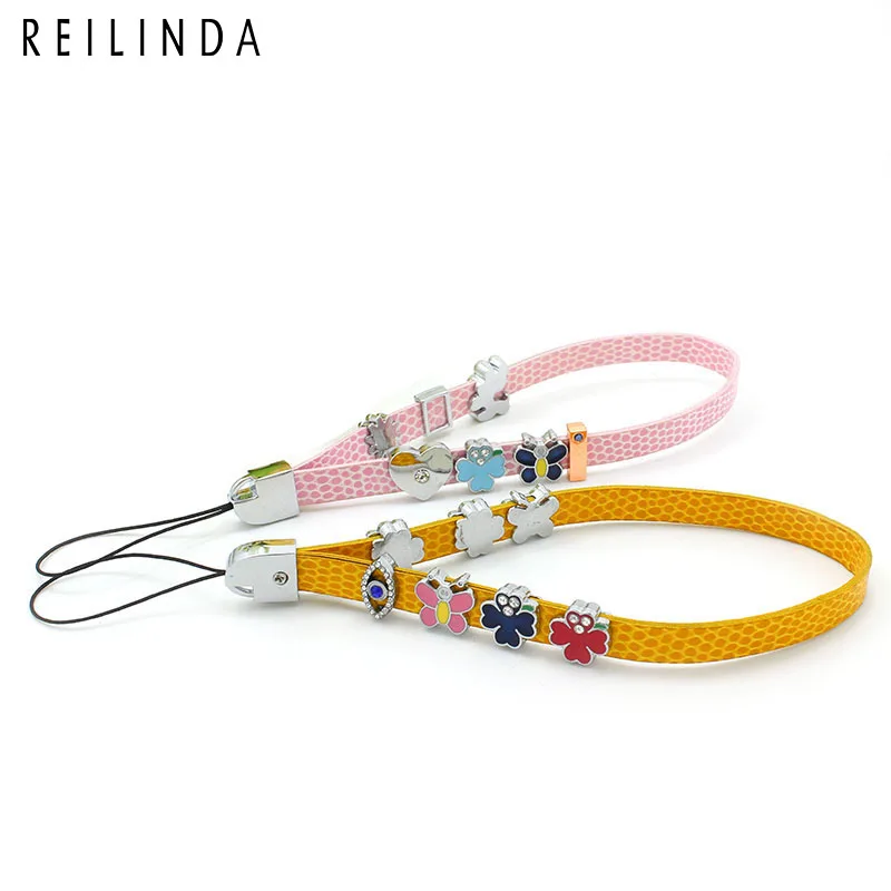 Wholesale 10pcs/pack Snakeskin PU Leather Key Chain For Bag Charm Accessories Holder Ring Fit 8mm Slide Charms /letter | Украшения и