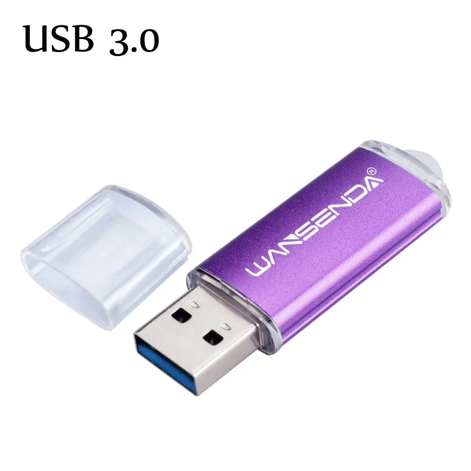 Фиолетовый WANSENDA USB 3,0, 128 ГБ, 32 ГБ, USB флеш-накопитель, 64 ГБ, флеш-накопитель, 16 ГБ, 3,0, быстрая скорость, USB флешка, флеш-накопитель, 4 ГБ, 8 ГБ, флешка - Цвет: Фиолетовый