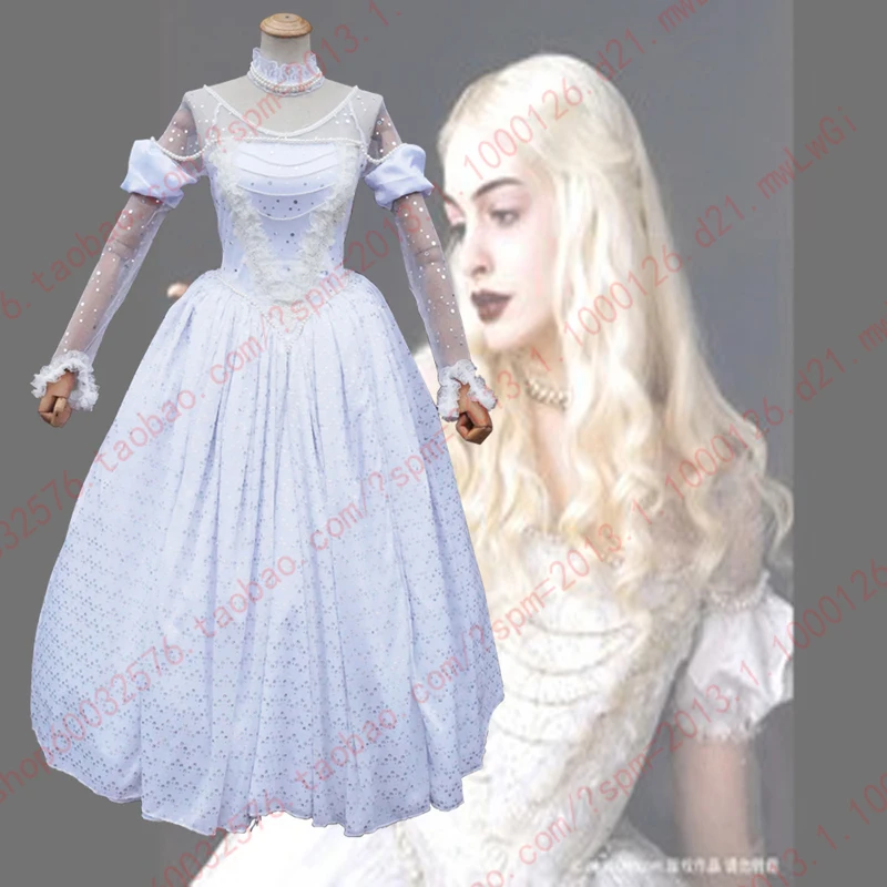 costume Платье принцессы «Алиса в стране чудес»; праздничный костюм белой королевы; платье для костюмированной вечеринки; платье для взрослых девочек; женская одежда на Рождество, Год, карнавал - Цвет: costume