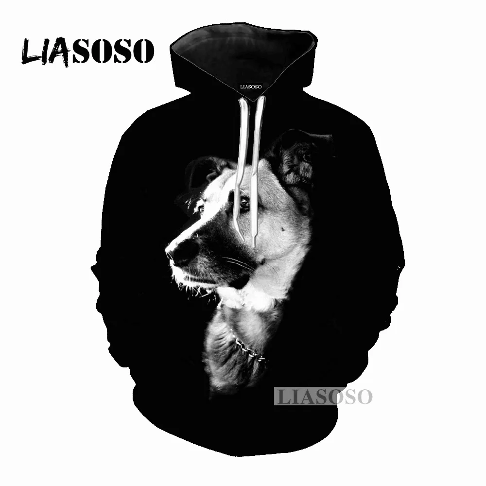 LIASOSO новинка 2019 мужская и женская модная толстовка с капюшоном милой собачкой