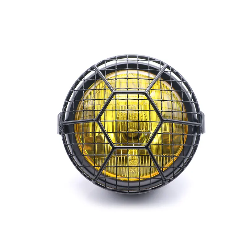 Headlight Grid Y Nordson черного цвета в стиле ретро передние фары для мотоцикла металлическая сетка Лампа Комплект классическая круглая фара для Honda CB100 CB125S GN125 CG125 - Цвет: Headlight Grid Y