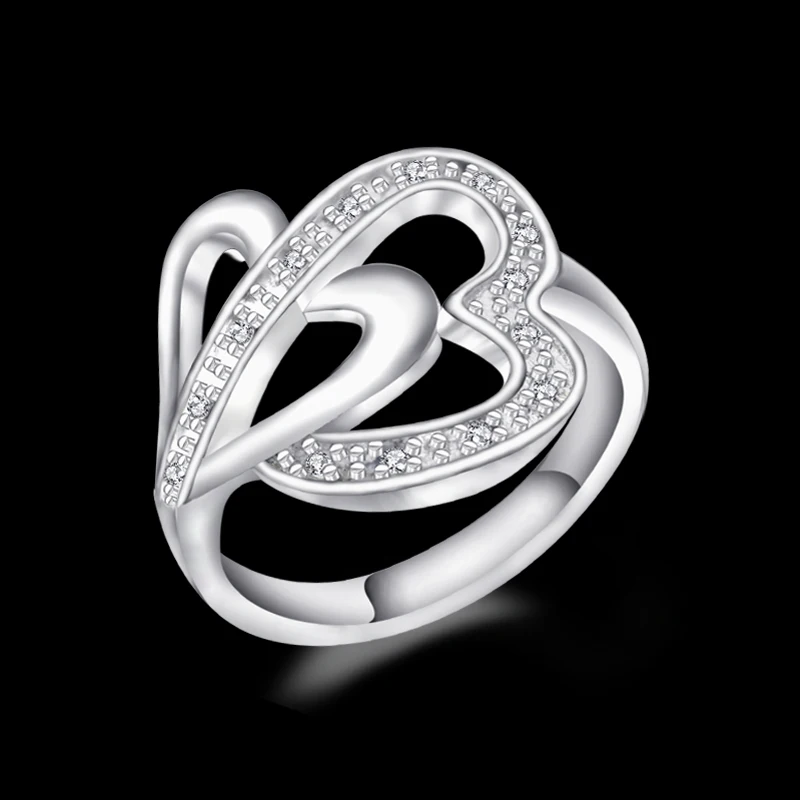 Кольцо для помолвки из стерлингового серебра 925 пробы новое открытое красное