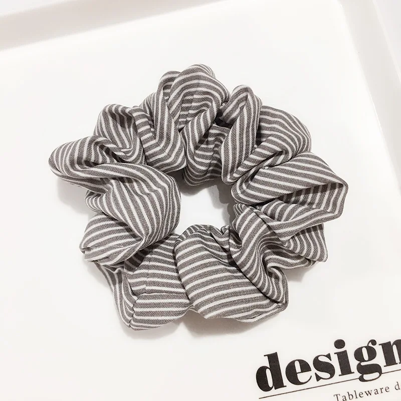 E Elasticity Scrunchie New Hot Ponytail Holder Hairband Hair Rope Tie Fashion Stipe 1PC Floral Women Girls - Цвет: E