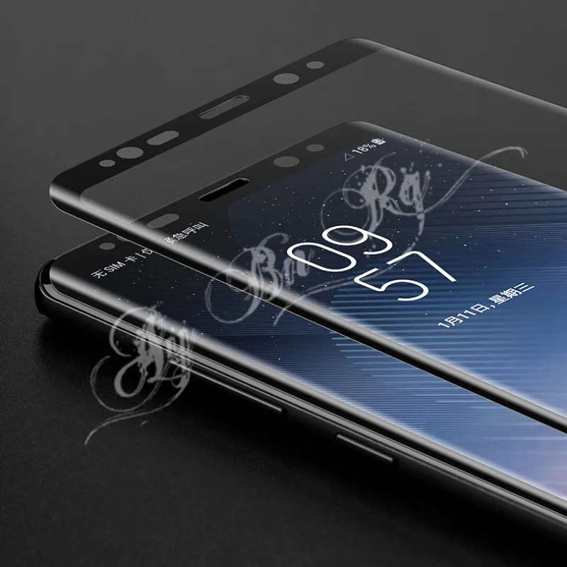 Цвет 3D полное покрытие закаленное стекло протектор экрана для samsung Galaxy S8 Plus Note 9 8 черный Золотой Синий Серебряный