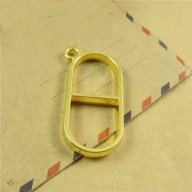 Gold Pill MINGXUAN 10 шт., подвеска на металлическом каркасе в форме кошки, Луны, ободок, установка кабошона, УФ смола, эпоксидная смола, шарм, ювелирное изделие - Цвет: Gold Pill