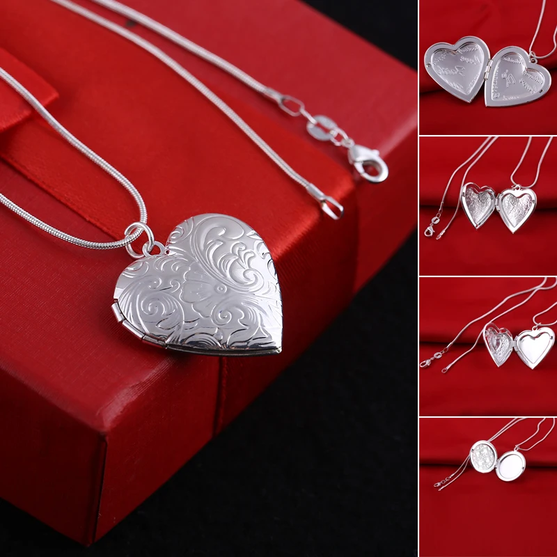 

Shellhard Vintage Love Heart Choker Necklaces Fashion Photo Frame Memory Locket Pendant Necklace For Women Charm Jewelry