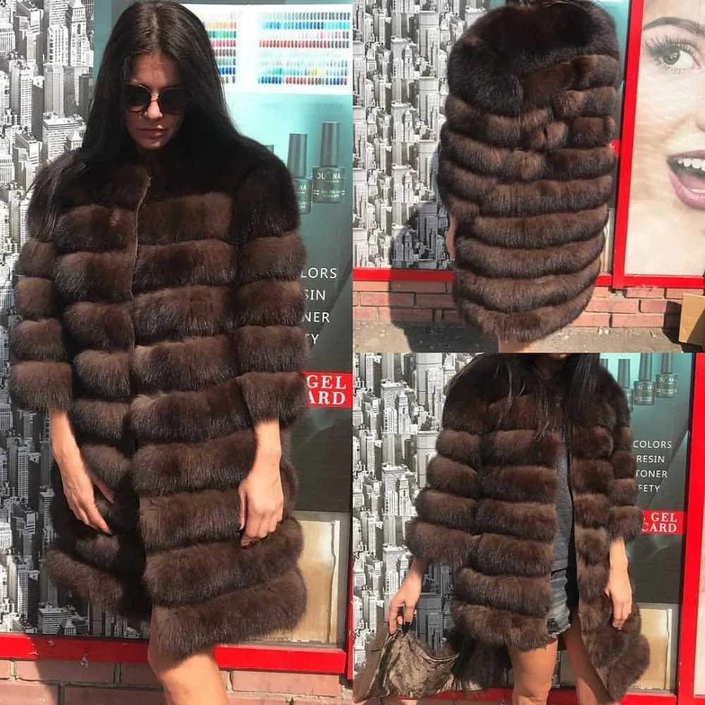 Tatyana Furclub шуба из натурального Лисьего меха куртка зимняя Съемная куртка Роскошная Шуба из лисьего меха Длинная женская зимняя жилетка из лисьего меха