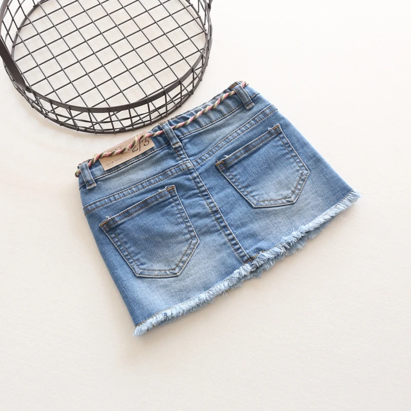 Новые юбки модные джинсовые для маленьких девочек Детская весенне-летняя