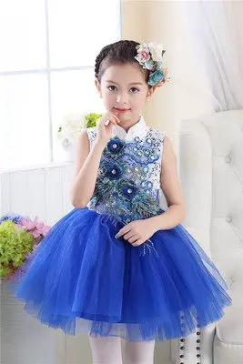 8 Детское платье ассиметричная юбка школьников хор выступлений, расшитое блестками платье принцессы TB7161 - Цвет: 8