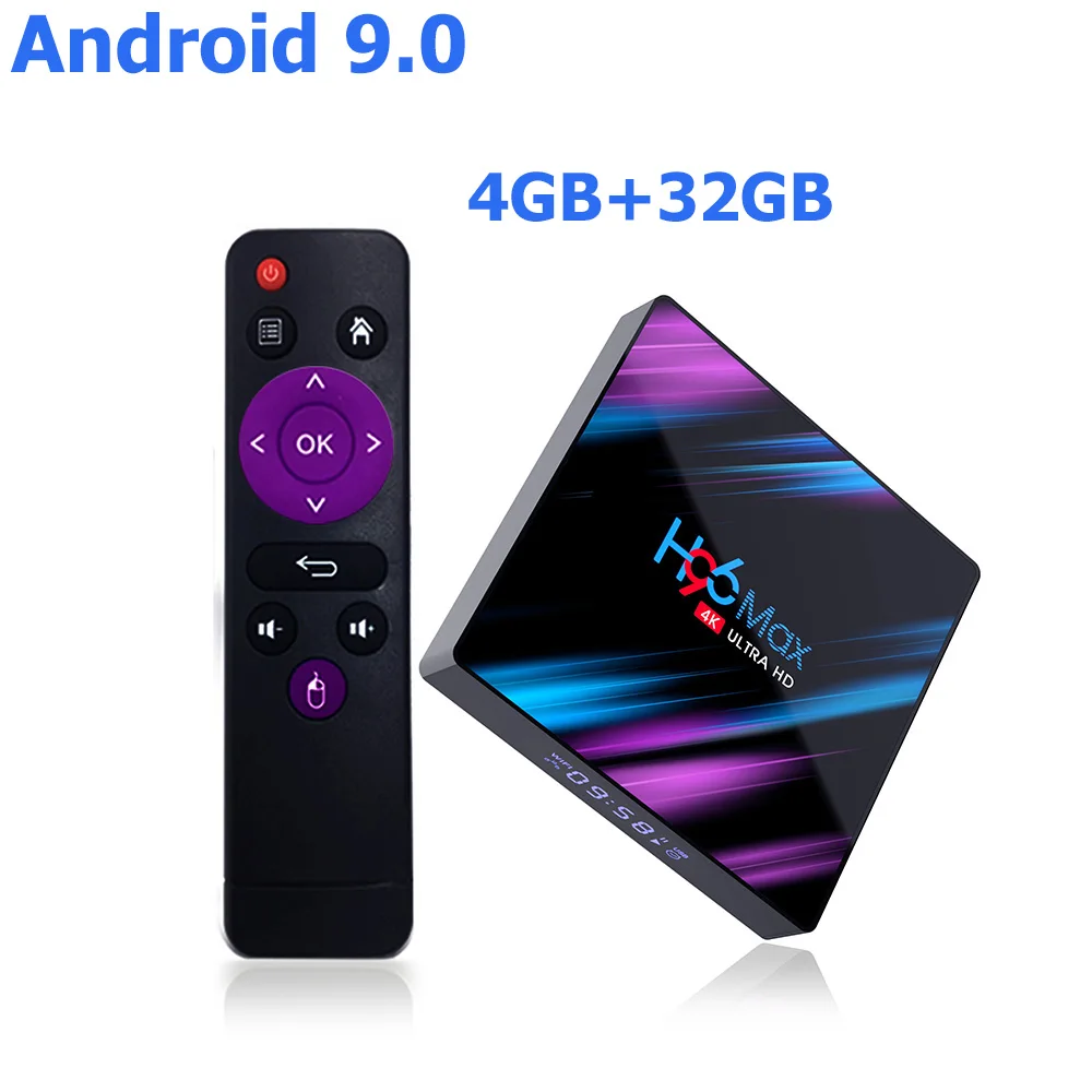 4G 32G TV BOX Смарт ТВ-приставка H96max Android 9,0 Google Assistant 4K Dual Wifi BT Netflix медиаплеер Play Store бесплатное приложение быстрая приставка - Цвет: 4G 32G TV BOX