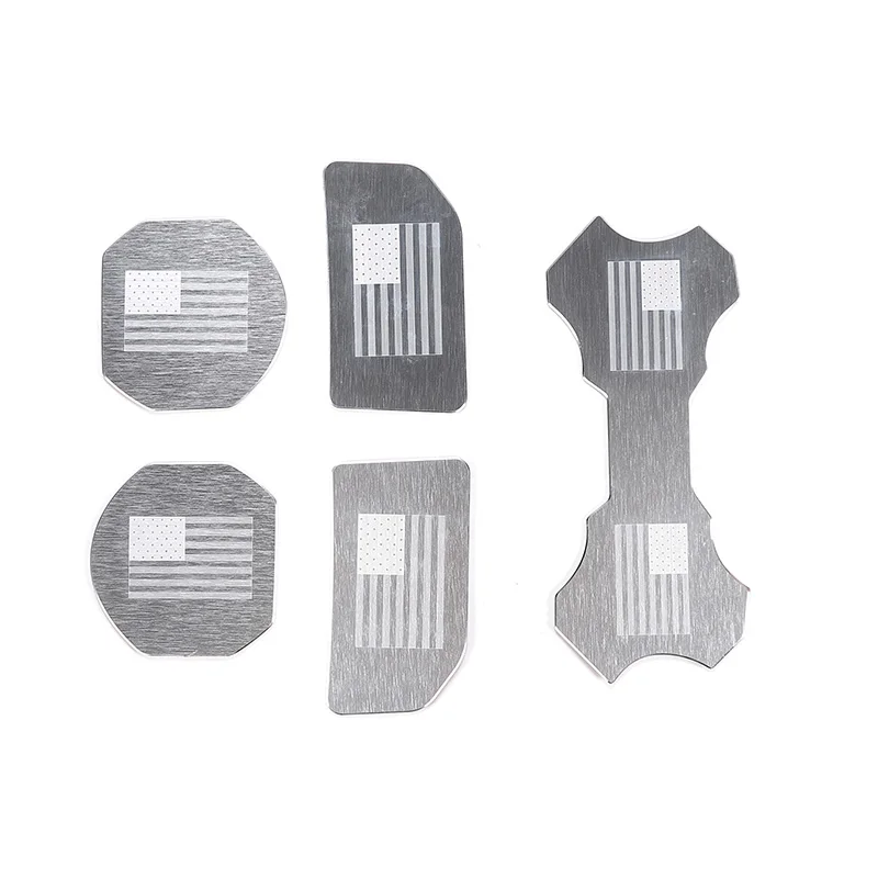 Silver USA Flag SHINEKA интерьерные молдинги для Jeep Wrangler JL+ алюминиевый сплав подстаканник коврик для Jeep Wrangler JL автомобильные аксессуары Стайлинг - Название цвета: Silver USA Flag