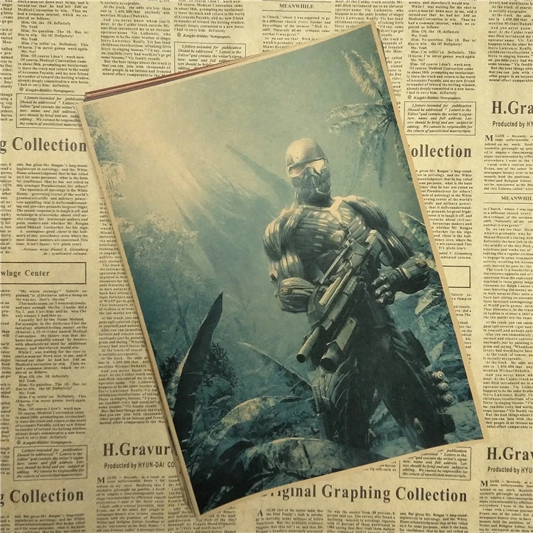 Ретро постер Crysis 1 2 3 4 игры наклейка на стену Постер для игр | Дом и сад