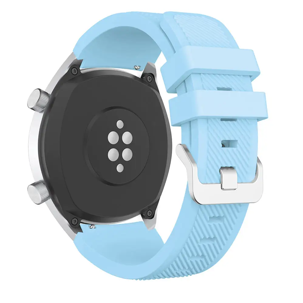 Light blue Ремешок группы аксессуары для huawei часы GT Спортивные наручные часы для samsung gear s3 frontier классический smartwatch 22 мм силиконовый - Цвет ремешка: Light blue