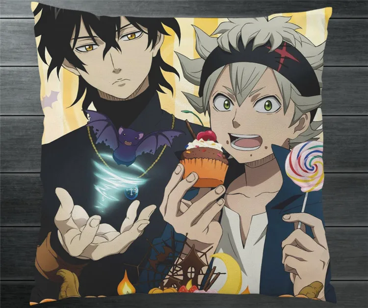 Новинка Аниме Черный клевер Asta Yuno веер искусство двухсторонняя 40*40 см чехол