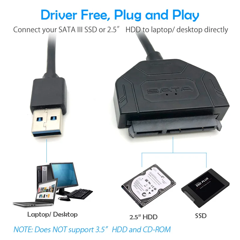 Горячий USB 3 0 SATA кабель адаптер на III конвертер Поддержка UASP до 6 Гбит/с для 2 5