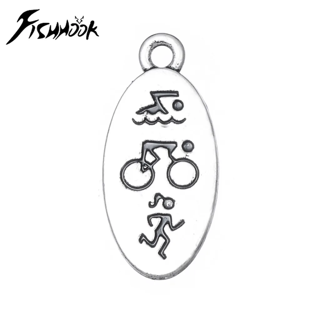 Fishhook 20 шт./лот Спортивные Подвески подарок для бега плавания и цикла из цинкового