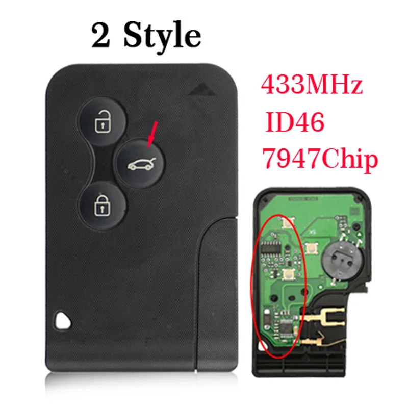 04B OkeyTech 3 кнопки 433 МГц ID46 PCF7926 PCF7947 чип аварийный умный дистанционный ключ для автомобиля Renault ключ Megane 2 Scenic Card II Grand - Количество кнопок: 04B