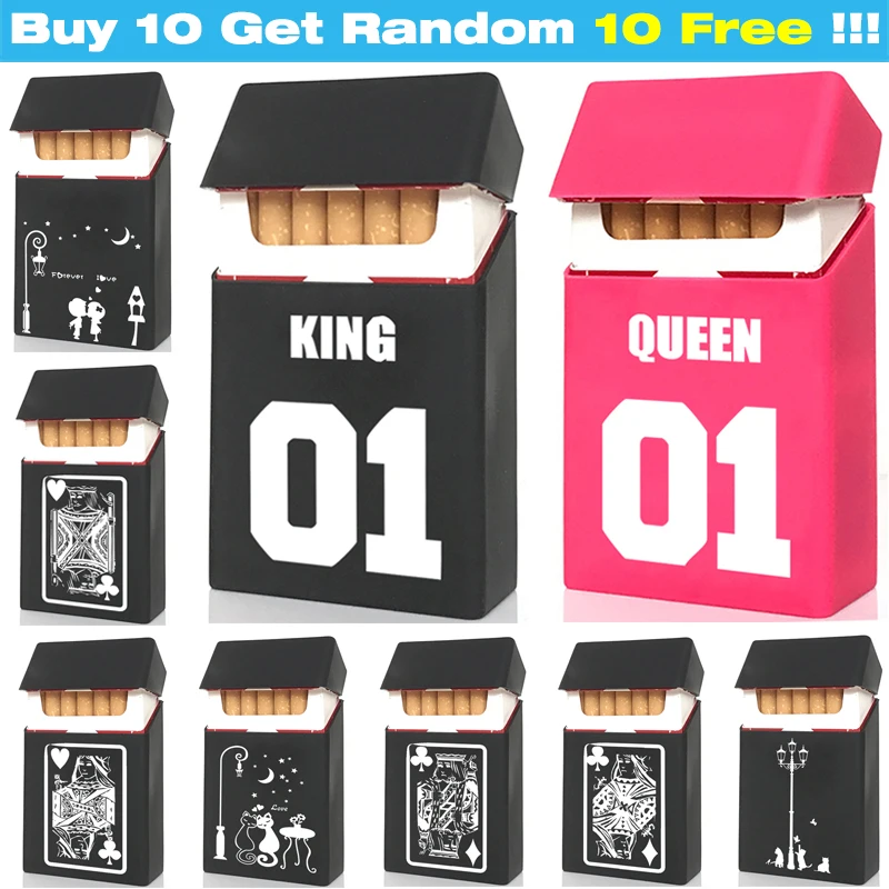 [Король и Queen] силиконовые портсигар силикона коробка леди 20 Для женщин сигарету