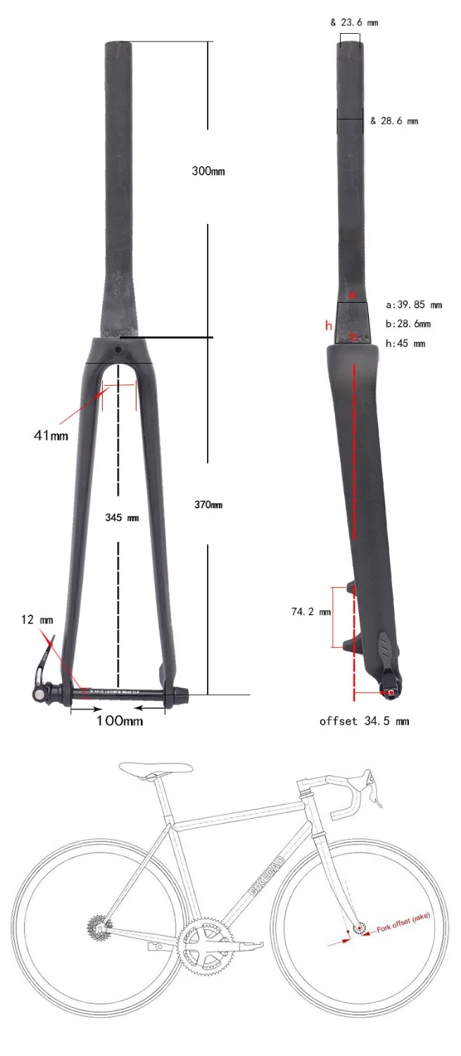 Бесплатная доставка углеродное волокно вилка для шоссейного велосипеда 700C