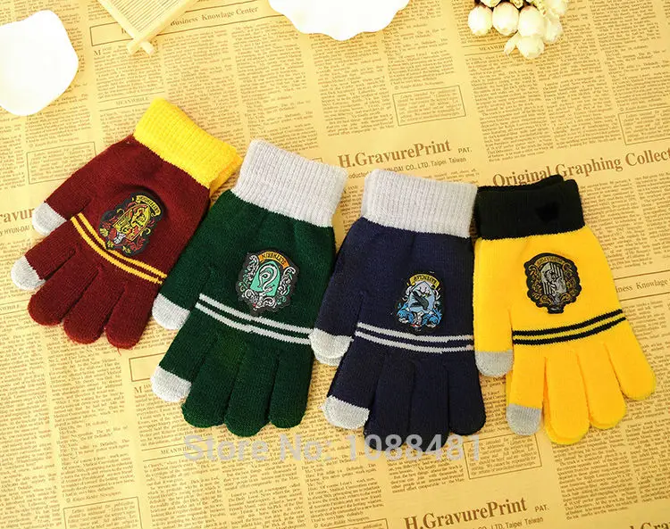 Школьные перчатки Хогвартс Гриффиндор/Слизерин/Hufflepuff/Ravenclaw сенсорные перчатки подарок на Рождество Хэллоуин